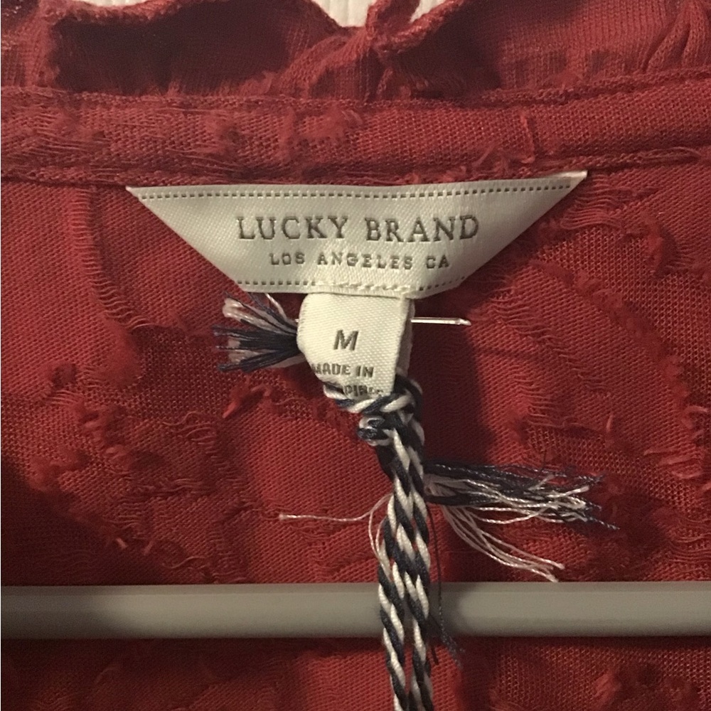NWT!  Lucky Brand Rust Lace Blouse - Picture 4 of 7